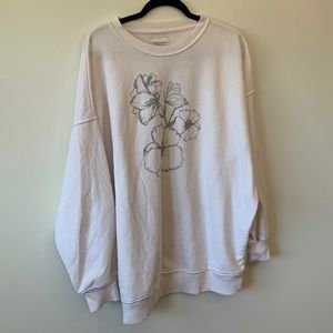 American Eagle Cream Jegging Fit Cozy Sweatshirt